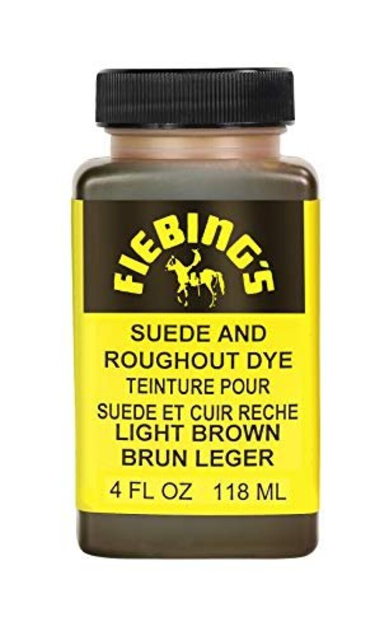 Fiebing's Black Suede Dye (4 oz) - Recolor, Brighten & Restore Suede & Roughout Leather Shoes, Furniture, Purse - Includes Wool Dauber for Easy Application - Flexible When Dry, Won't Crack or Peel